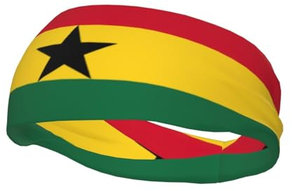 Stirnband mit Flagge von Ghana, für Damen und Herren, Workout-Schweißbänder, Sport, feuchtigkeitsableitende Stirnbänder