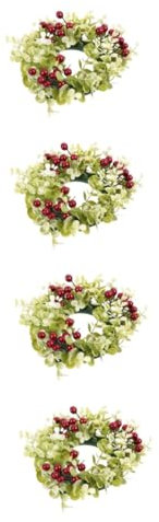 ABOOFAN 4pcs Realistic Berry Wreath Candle Ring Eucalyptus Decor Christmas Wreath for Party