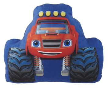 United Labels Blaze und die Monster-Maschinen Kissen, Monstertruck Kopfkissen, 28x24 cm, Blau, Sofakissen, Plüsch Dekokissen, Zierkissen