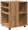 vidaXL Rollschrank Artisan-Eiche 60x53x72 cm Holzwerkstoff, Aktenschrank, Büroschrank, Beistellschrank, Schrank, Schrank mit Rollen, Wohnzimmerschrank