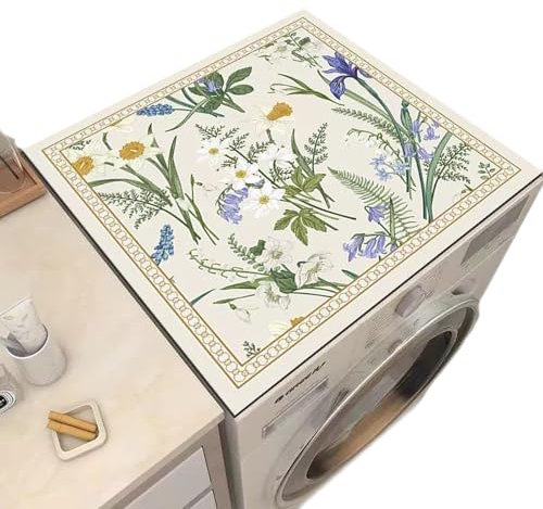 Antiscivolo Frigorifero Copertura Polvere Lavatrice e Asciugatrice Top Mat Morbido Antiscivolo Comodino Copertura 50X50CM Colore: 13