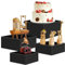 DIGIELE 4pcs Buffet Risers, 5x6x7x8 Inch Black Acrylic Food Display Riser Boxes, Cube Dessert Stand with Hollow Bottoms for Weddings, Cupcake, Candy, Brunch, Dessert, Collectibles, Jewelry or Parties