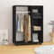Myheimly Kleiderschrank Schwarz 80x40x110 cm Holzwerkstoff Kleiderständer mit viel Stauraum, Garderobe mit Rollen, Garderobenständer Garderobenschrank, Räuchereiche