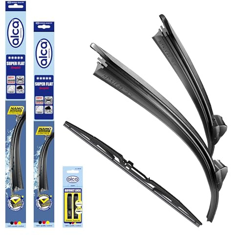 alca® Scheibenwischer mit Heckwischer passend für RENAULT MEGANE IV Schrägheck (12.2015-11.2025) SUPER FLAT Flachbalkenwischer