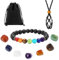 SICONEL 7 Chakra Armband Echte Steine, Handgefertigtes, Angst Stress Relief