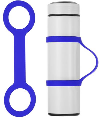 PATIKIL Water Bottle Carrier Grip, Portable Soft Silicone Non-Slip Water Handle Grip Water Bottle Holder Strap for Outdoor Running Bike Gym Jogging Carrying, Blue