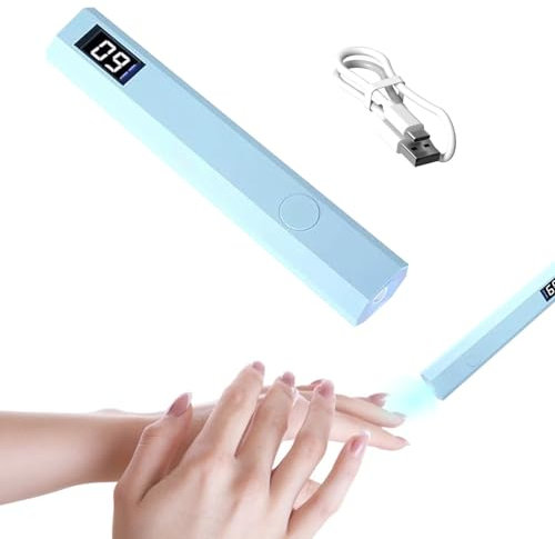Handheld UV Light for Gel Nails, Handheld UV Lamp for Gel Nails LED Nail Lamp Portable Cordless Rechargeable Mini Nail Dryer for Curing Gel Polish Nail Glue Gel Nail Art for Home DIY Manicure
