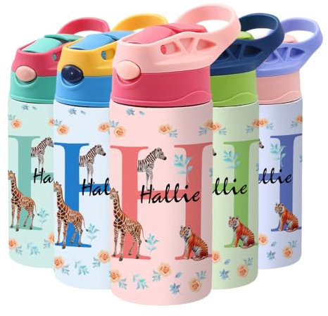Custom Kids Water Bottle for School, Personalised Gifts For Kids Children w Name Insulated Stainless Steel Cup For Back to School Season, Birthday Gift