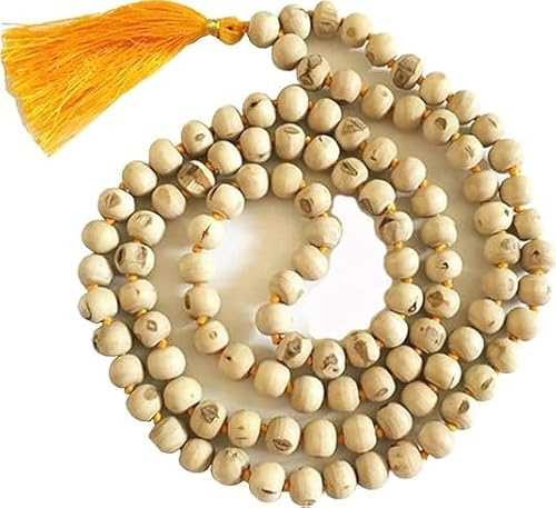 Braunes Holz Tulsi Kanthi/Rosenkranz rund Mala für Damen und Herren