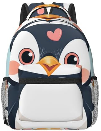 JCVOTREL Bedruckte Schultasche mit Aufschrift I Love Penguins, Laptop-Rucksack, Reiserucksack, Arbeitsrucksack für Männer und Frauen, leicht, lässig, Tagesrucksack, Büchertasche für Teenager