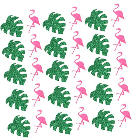 COLLBATH 1 Beutel Party-deko-konfetti Tisch-konfetti Im Flamingo-und Monstera-Design Für Hawaii-Partys Und Tischdeko