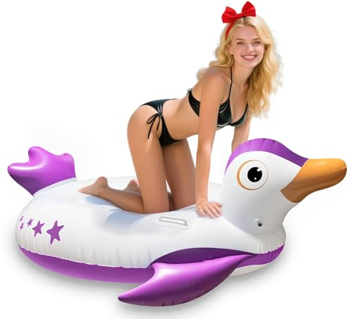 Flotador de pingüino, Anillo Inflable para Piscina, balsa Flotante, Juguetes inflables Grandes para Adultos y niños, natación (Pingüino Morado)