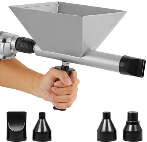 byepica Herramienta de lechada eléctrica con 4 boquillas intercambiables, tolva de acero fuerte, para calafateo preciso y apuntar mortero, fácil de usar