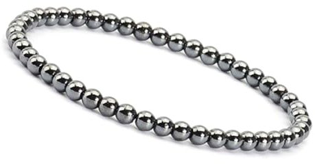 Unique Gems dezente Edelstein Damen Armbänder Ø 4mm Chakra Perlen Buddha Schutzarmband (Hämatit)