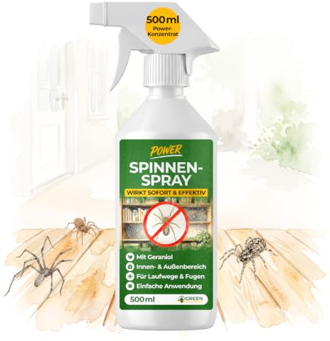GREEN GUARDIA Spinnen Abwehrspray – Sprühfertiges Konzentrat mit pflanzlichen Ölen | 500 ml für Innen & Außen | sofort, effektiv & nachhaltig