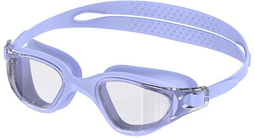 Ambienden Lunette Piscine Adulte, Antibuée Étanche Blanc Protection UV | Joint Silicone Souple, Réglage Rapide, Vision Claire, Modèle Adulte Unisexe