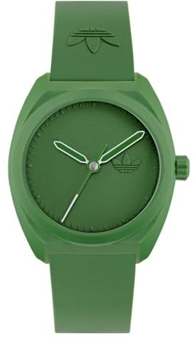 adidas Project Three Unisex Armbanduhr, Quarz Analog, Keramik, 42 mm, Kunststoffarmband, Grün, 5 bar, Zifferblattfarbe: Grün, AOST24053