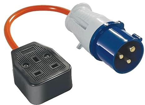 Belmont Leisure Electric Hook Up 16A to 13A Plug Adaptor Fly Lead for Caravan Motorhome Campervan RV Camping Power Connection with UK 3 Pin Plug and 16Amp Trailing Socket for Mains and Generator Use