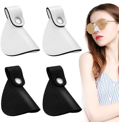 4 Stück Nasenschutz Sonne,Nasenschutz für Brille,Atmungsaktiv und Passt Gut, Brillen-Nasenschutz, für Draußen Reisen und Brillenbenutzer(Schwarz,Weiß)