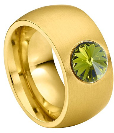 Heideman Ring Coma Damen Edelstahl mit Rivoli-Kristall poliert | Coma Ring Gold, Edelstahl, mit funkelndem Rivoli-Kristall poliert, Damen, nickelfrei, Geschenk