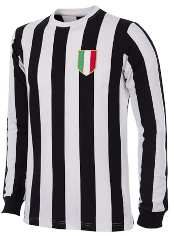 COPA Herren Juventus FC 1951-52 Retro Fußball Rundhals T-Shirt, schwarz/weiß, L