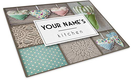 Personalised Glass Chopping Board Worktop Saver 40x30cm Add Your Own Text!