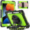Timecity Hülle für iPad 9 Generation 2021 10,2 Zoll Schutzhülle 9. 8. 7.Generation mit Displayschutz,Ständer Handschlaufe für iPad 10.2- Gelbgrün