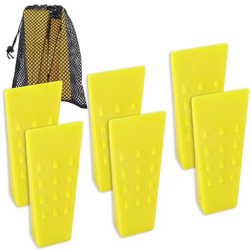 AR-PRO Set of 6 pieces of wedges for safe felling of trees, with spikes, with storage bag, 14 cm spikes for stabilization and safe lowering to the ground, for woodcutters and foresters