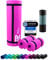 NBR Fitnessmatte Yogamatte 190 x 60 x 1.0 + 2 Fitness Pads 25 x 61 x 1,5 cm Pink Rosa Sportmatte Gymnastikmatte Trainingsmatte rutschfest Matte Mat Sport Yoga Kniekissen Kniematte Gymnastik Tragegurt