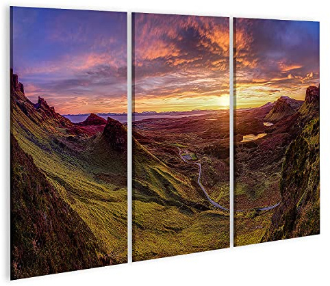 islandburner Bild auf Leinwand Quiraing Isle Skye Schottland Schöne Natur Wunderbares Reiseziel Urlaub Entspann Bilder Wandbilder Poster