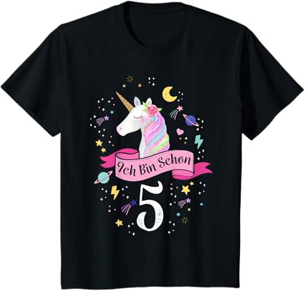 5 Geburtstag Geschenk 5 Jahre Mädchen Einhorn T-Shirt