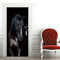 A.Monamour Türtapete Selbstklebend Türfolie Türposter 3D Schwarzes Pferdeporträt Auf Schwarzem Hintergrund Ukrainisches Pferd Vinyl Folie Türdeko Tapete Wandbild Türaufkleber Türtattoo 90 x 200 cm