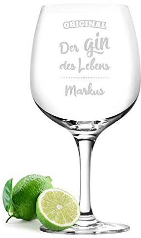 Vaso de Gin Tonic con diseño personalizado – 755 ml de volumen – con nombre personalizado – Vaso de cóctel – Disfruta – Bebida de verano – Para hombres y mujeres – Bebida fría – Mensaje de la ginebra