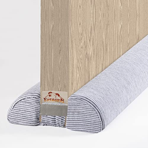 Yotache Zugluftstopper für Türen 100cm Türdichtung, Einzigartige Viertelkreis-Design, Zuschneidbar und Waschbar Zugluftstopper & Türdichtungen, Grau & Weiß