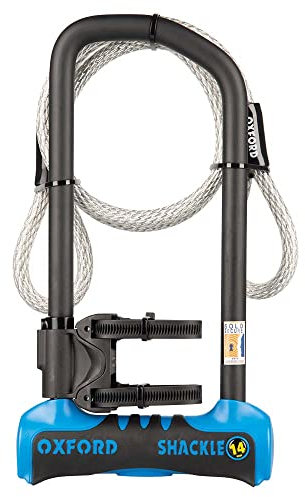 Oxford LK323 320mm x 177mm + Cable Shackle14 Pro Duo U Diamond Rated Bicycle and Electric Bike Lock, Black