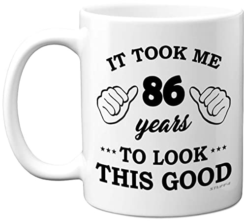 Stuff4 86th Birthday Gifts for Women and Men, Birthday Mug for 86 Year Old | 11oz Ceramic Dishwasher Safe, His or Her Special Day, Made in The UK