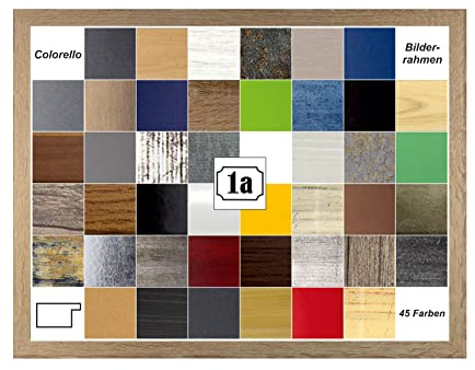 Colorello Deluxe Bilderrahmen Posterrahmen 46x61 cm für USA und England Formate Sonoma Eiche Dekor mit Antireflex Kunstglas