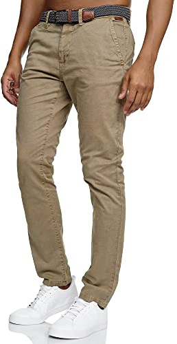 Indicode Herren Waller Chinohose Stretchhose | Chino Herrenhose Stretch Stoffhose Cornstalk, 30/34