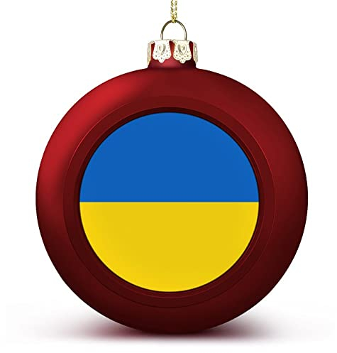 Ukraine Nationalflagge Weihnachtskugel Ornament Ukraine Weihnachtsbaum Anhänger hängende saisonale Urlaubsdekoration für Zuhause Bauernhaus Weihnachtsdekoration