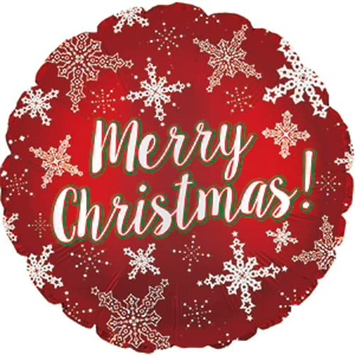 Folienballon mit Weihnachtsmotiv I'm Back, 45,7 cm, aufgeblasen, Merry Christmas Snowflake