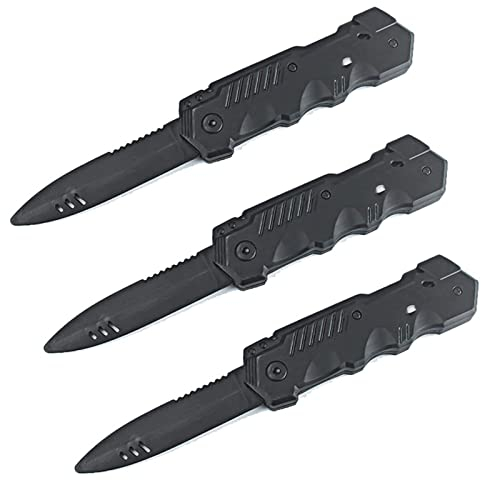 BEHAHAI Plastic Retractable Knife 3pcs Disappearing Dagger Knife Toy Fake Dagger Prop Trick Knife Prank Toy Gift Fake Plastic Blade Magic Tricks Props Joke Toys for Halloween Fool Day Party