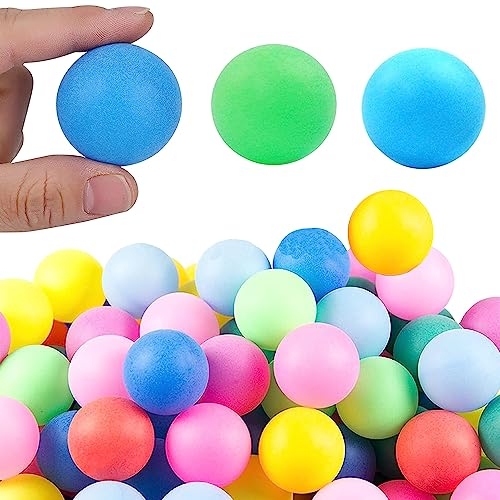 Aoreun 50 Stück Tischtennisbälle, Mischfarbe Spielzeug Tischtennisbälle, Spaß Tischtennis Bälle Set, Trainings Ping Pong-Bälle für für Erwachsene und Kinder Tischtennis Vergnügungspark Familienspiele