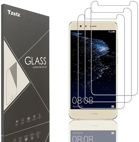 Tzstz 3 Stück Screen Protector, for Huawei P10 Lite,9H Hardness, Anti Scratch, Huawei P10 Lite Schutzfolie aus gehärtetem Glas