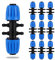 Raccordo spinato a 6 vie a 1/2 pollici a 1/4 pollici, connettori a diametro variabile per tubi di irrigazione, per 1/2 pollici (OD 0.620 in.ID è 0.520. in) (10 pz blu)