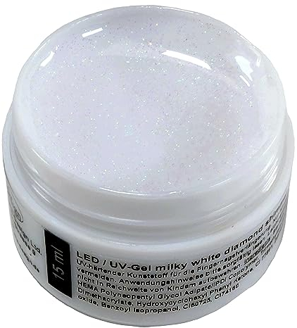 LED/UV Aufbau Gel Diamond Shimmer mit feinen Glitzerpartikeln 5 ml (milchig weiß)
