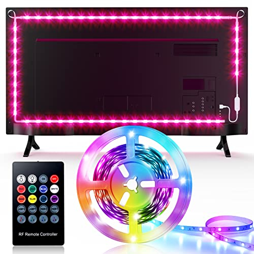 Enteenly Striscia LED TV 4.4M, Retroilluminazione LED TV USB 4 Modalità Musicali, 8 Colori che Cambiano, Striscia LED RGB per TV da 65-75 pollici con Telecomando