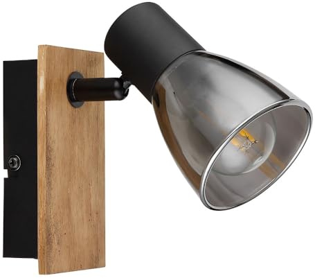 Wandleuchte Wandstrahler Flurleuchte Schlafzimmerlampe Holz Metall dunkelbraun