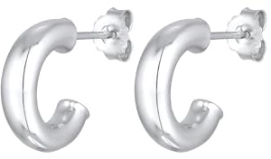 Elli Ohrringe Damen Creolen Stecker Chunky 925 Silber