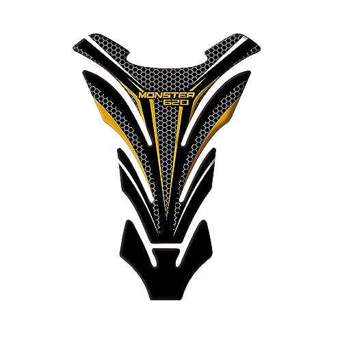 NINOMA Adesivo Moto Emblema Protezione Paraserbatoio Decalcomania Fishbone Paraserbatoio per Ducati Monster 620 620 MTS Parti Serbatoio (Color : 14 Gold)