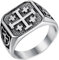 JewelryWe Kreuz Ring Herren Siegelring: Edelstahl Jerusalem Kreuz Herren-Ring Retro Punk Hip Hop Quadrat Ringe Siegelringe Männer Biker Band Bandring mit Gravur Geschenk Größe 65